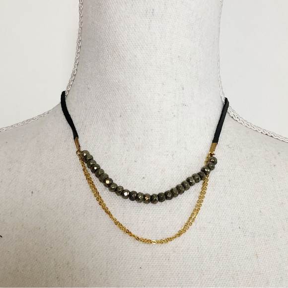 BRANDED Double Strand Necklace with Gold Tone Chain - Picture 1 of 14